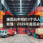 废品站老板的3个坑人套路:2026年废品卖货避坑技巧(图1) 废品站老板的3个坑人套路:2026年废品卖货避坑技巧(图1)
