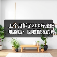 上个月拆了200斤废旧电路板：回收提炼的真实收入（图1）